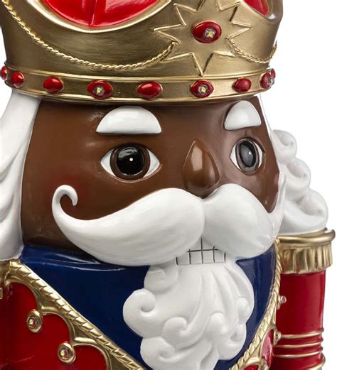 Indooroutdoor Lighted Nutcracker Shorty Statue Black Plowhearth