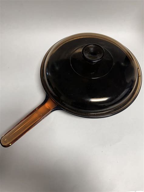 Vision Corning Ware USA 10 Inch Skillet Amber Teflon Coated Frying Pan