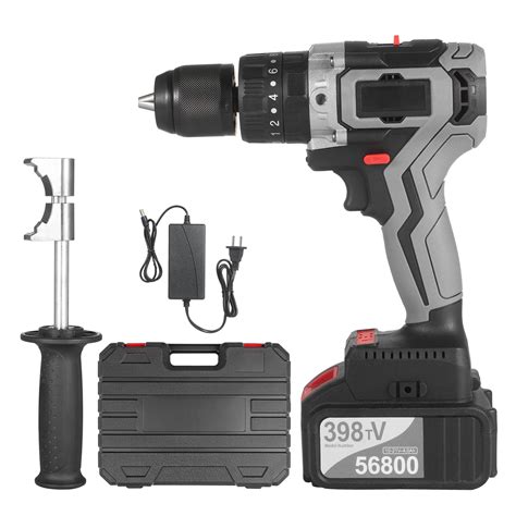 Cordless Electric Drill Driver 21v Batteries Metal Keyless Variable