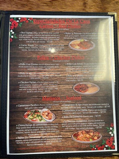 Online Menu Of La Patrona Mexican Restaurant Avondale Az