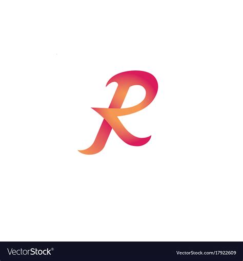 Creative Logo Icon Typography Big Letter R Vector Image