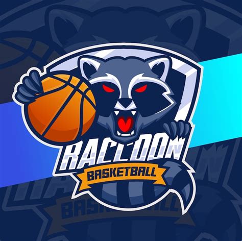 Premium Vector Raccoon Basketball Mascot Sport Logo Design