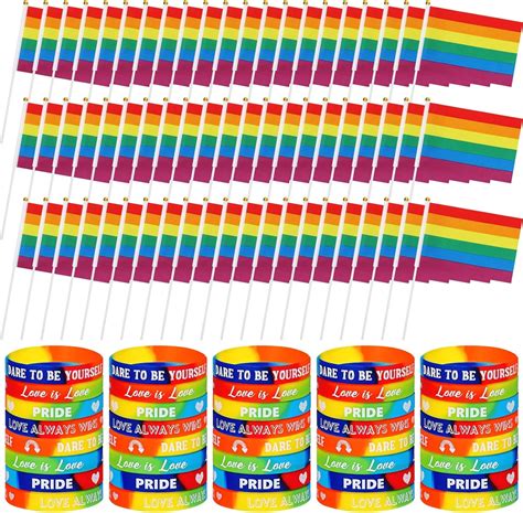 Amazon Ecally Pack Pride Flag Rainbow Pride Bracelets Gay