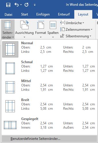 In Word Das Seitenlayout Verwenden Beco Sprachen