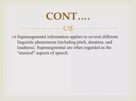 Suprasegmental Aspects Of Speech Ppt