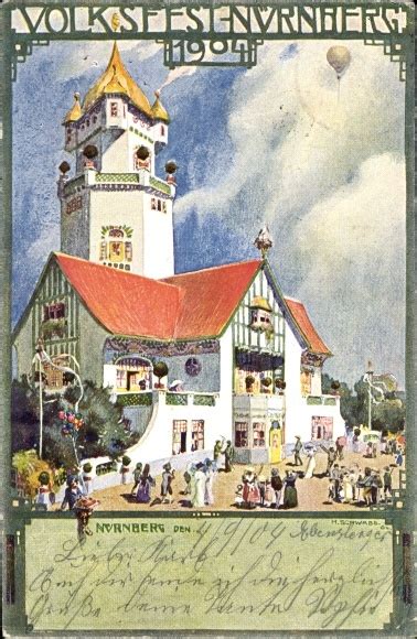 Künstler Ansichtskarte Postkarte Nürnberg Volksfest akpool de