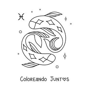 Dibujos Del Signo Piscis Para Colorear Gratis Coloreando Juntos