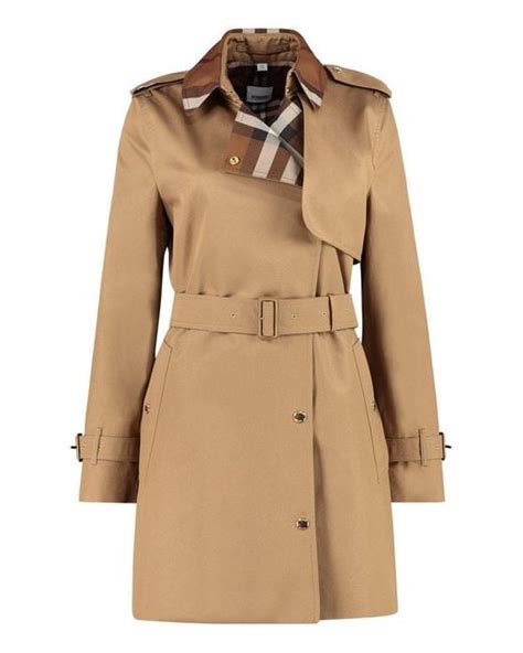 Burberry Gabardine Trench Coat In Natural Lyst