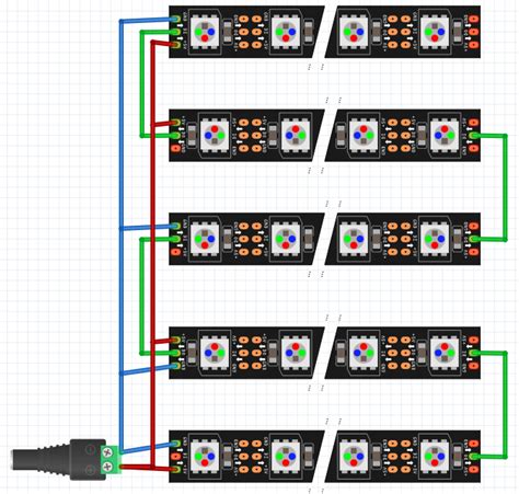 Led Strip Ws2812b Power Parallel Connection LEDs And Multiplexing