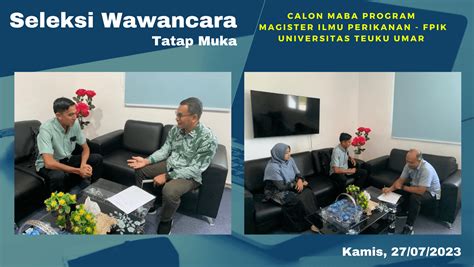 Calon Maba Program Pascasarjana Ilmu Perikanan Utu Ikuti Tes Wawancara