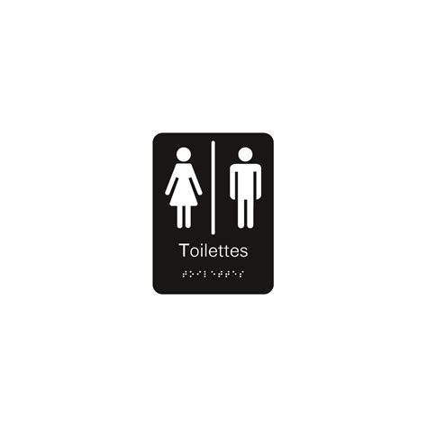 Plaque Signal Tique Toilettes Mixte Avec Picto En Relief Et Braille