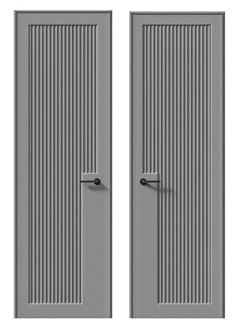 Modern Hdhmr Fluted Double Door With Deco Paint Customizable Sizes