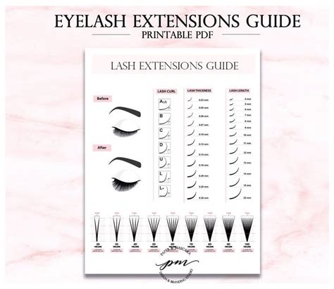 Lash Extensions Guide Printable Eyelash Extensions Technician Etsy