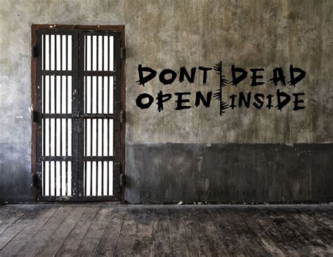 Dont Open Dead Inside Vinyl Wall Decal Halloween Zombie Wall Decal Walking Dead Wall Decal By