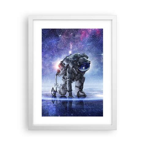 Plakat w białej ramie 30x40cm Kosmonauta Kosmos Astronauta Obraz na