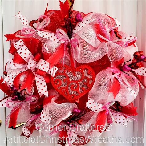 DECO MESH VALENTINE WREATH | ArtificialChristmasWreaths.com | ACWreaths ...