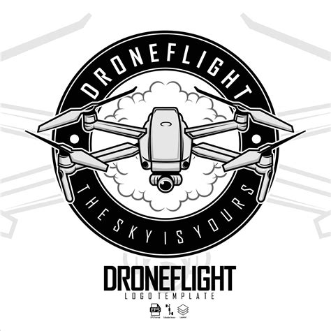 Modelo De Logotipo De Drone Fundo Branco 6031826 Vetor No Vecteezy