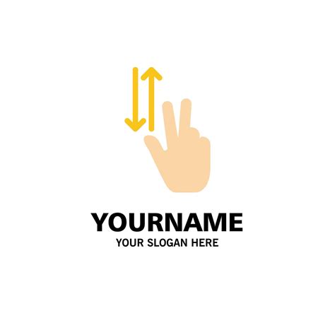 Finger Gestures Two Up Down Business Logo Template Flat Color