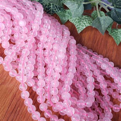 Rose Quartz Crystal Bead Strand Small Mm Smooth Round Gemstone Beads