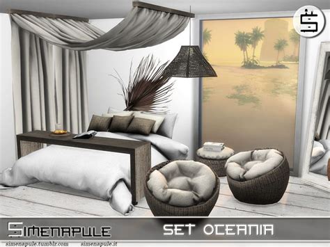 Simenapule S Set Oceania Bedroom Collection Bed Table Wall Deco