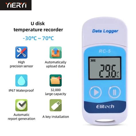 RC 5 Digital USB Temperature Data Logger Temp C F Recorder For