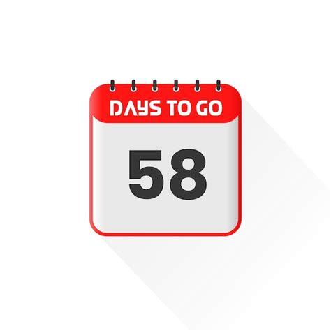 Premium Vector Countdown Icon 58 Days Left For Sales Promotion