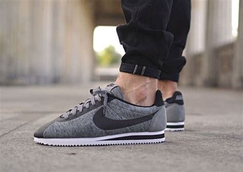 Nike Cortez Classic Tech Fleece Grey And Black Sneakers Actus