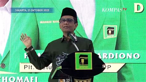 FULL Pidato Mahfud MD Di Acara Workshop Nasional PPP Bahas Soal Hal