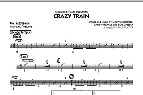 Crazy Train Aux Percussion Sheet Music Paul Murtha Jazz Ensemble