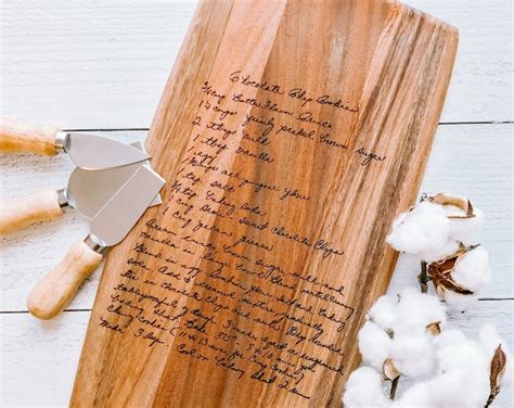 Engraved Handwritten Recipe Cutting Board Grandma S Handwriting Gift