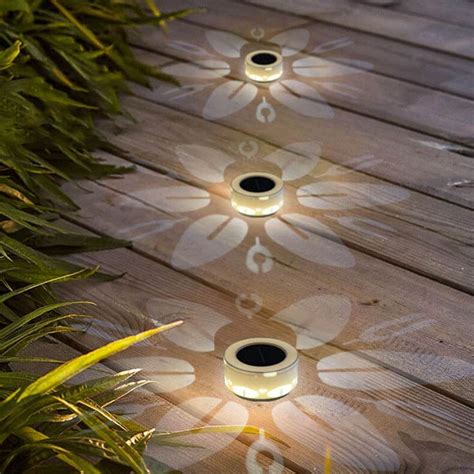 Solar Flower Pattern LED Outdoor Wall Patio Lawn Decorative Light Warm Light (3000K) | Solar ...