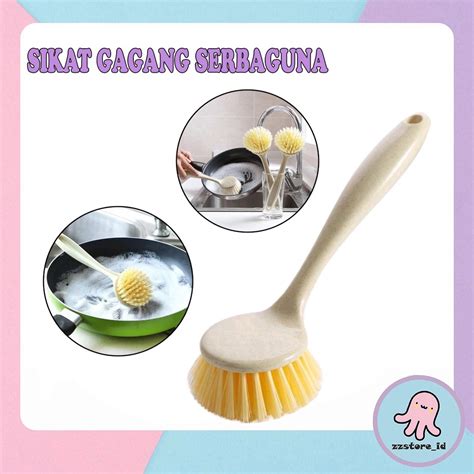 Jual Sikat Gagang Panjang Bentuk Bulat Serbaguna Sikat Panci Pembersih