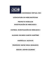 PROYECTO MODULAR Docx UNIVERSIDAD VIRTUAL CNCI LICENCIATURA EN