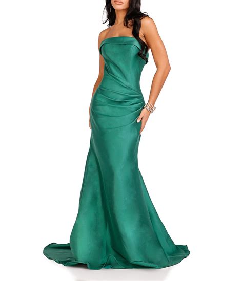 Terani Couture Strapless Bow Back Mermaid Gown Dillards