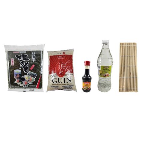 Kit Sushi Arroz Esteira Alga Nori Shoyu Tempero Bonsai Mercearia