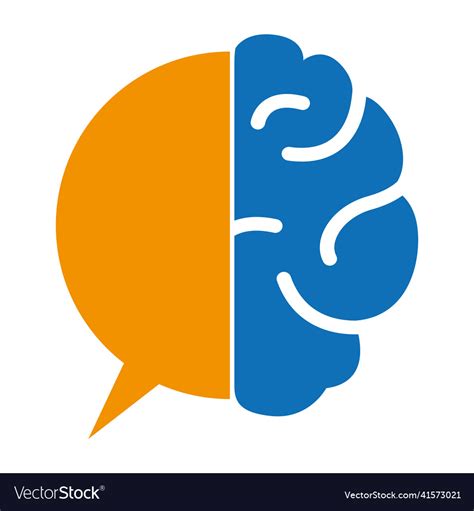 Human Brain And Speech Bubble Logo Royalty Free Vector Image