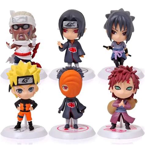 6pcs Set Japanese Anime Naruto Q Version PVC Action Figure Toys Doll