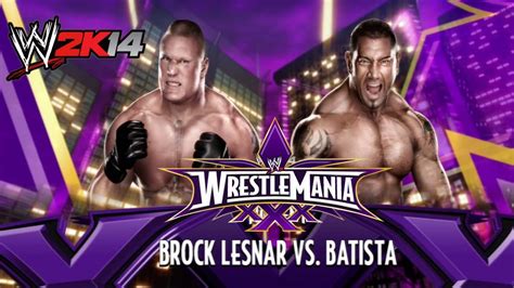 Wwe 2k14 Wrestlemania Dream Match 004 Brock Lesnar Vs Batista Lets Play Wwe2k14 Youtube