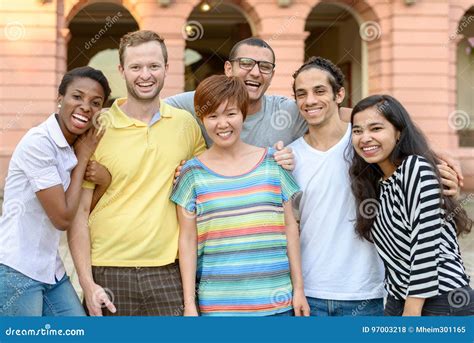 Multicultural Group Of People Posing For Portrait Stock Photo Image