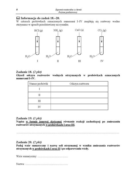 CHEMIA ARKUSZ Poziom Podstawowy Matura 2014