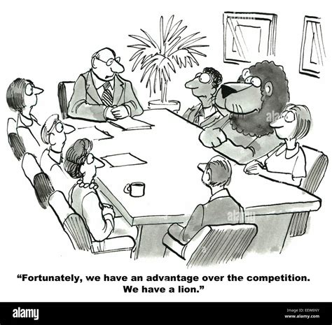 Cartoon of a business meeting and the leader is saying they have a ...