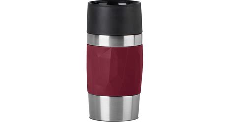 Emsa Travel Mug Compact Thermosbeker Wijnrood/roestvrij staal, 0,3 Liter