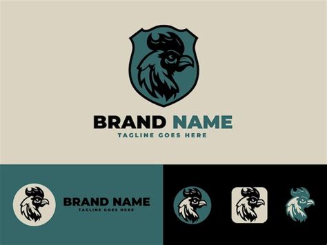 Premium Vector | Rooster logo design for company brand green and black