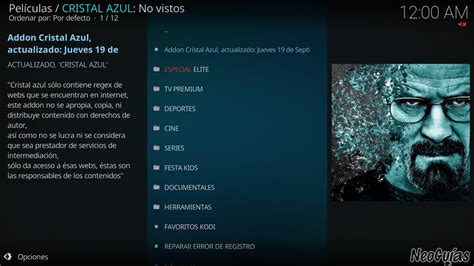 Cómo instalar cristal azul en kodi