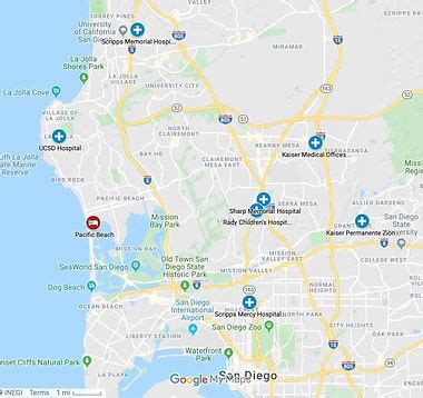 Map of San Diego Hospitals | SanDiegoTravelNurse