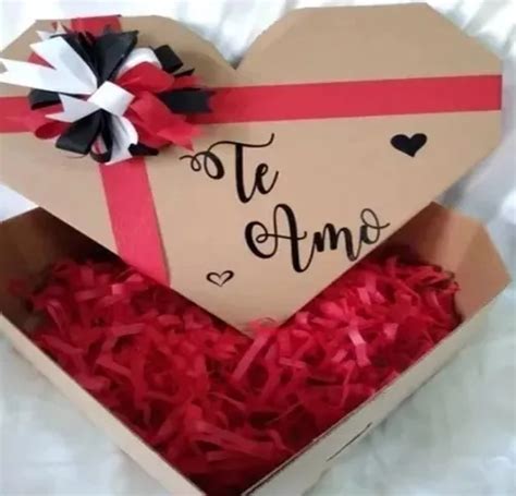 2 Cajas De Cartón De Corazón Decoradas Enamorados Cuotas Sin Interés