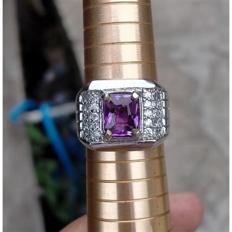 Jual Cincin Pria Batu Kecubung Ungu Kalimantan Shopee Indonesia