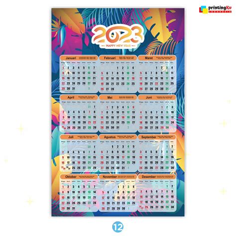 Jual Kalander Dinding 2023 Kalander Custom Kalender 2023 Aesthetic Kalender 2023 Jawa