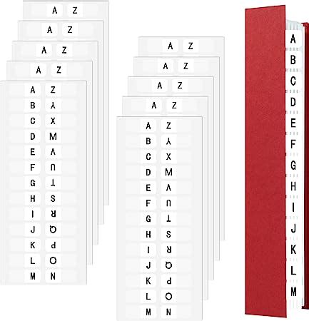 St Ck Index Tabs Selbstklebende Register A Z Alphabetische