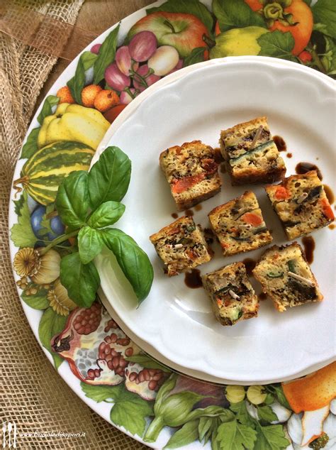 Cubetti Di Frittata Al Forno Con Verdure Grigliate E Aceto Balsamico